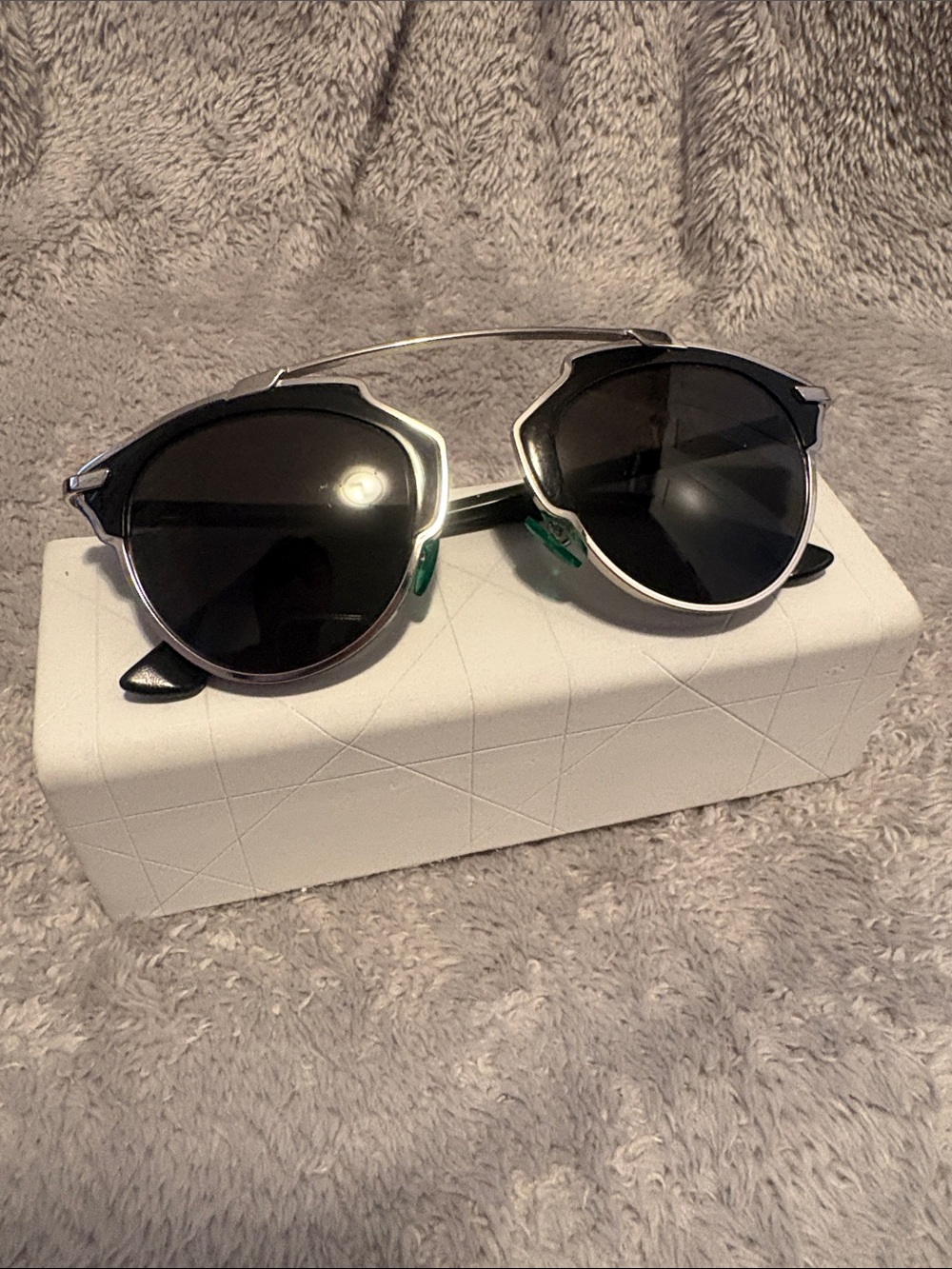 Dior So Real Black Sunglasses with Silver Metal Trim